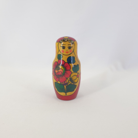 Матрешка, дерево роспись, высота 11 см, винтаж СССР. Картинка 1